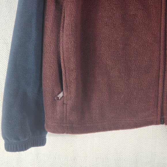 Columbia Sportswear Navy and Burgundy Full Zip Poly Fleece LS Sweater Jacket XXL - Picture 9 of 16